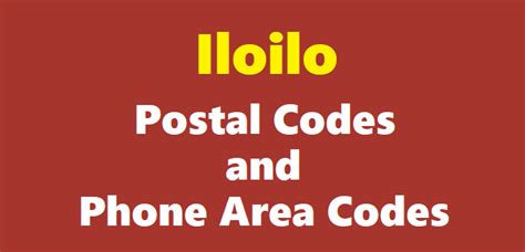 Iloilo ZIP Codes, Postal Codes, and Phone Area Codes.